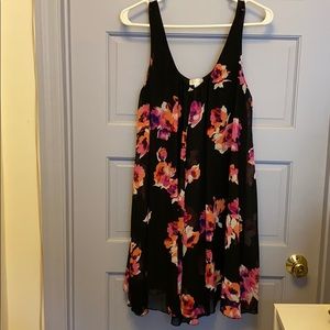 Fun, flirty, and floral black dress!